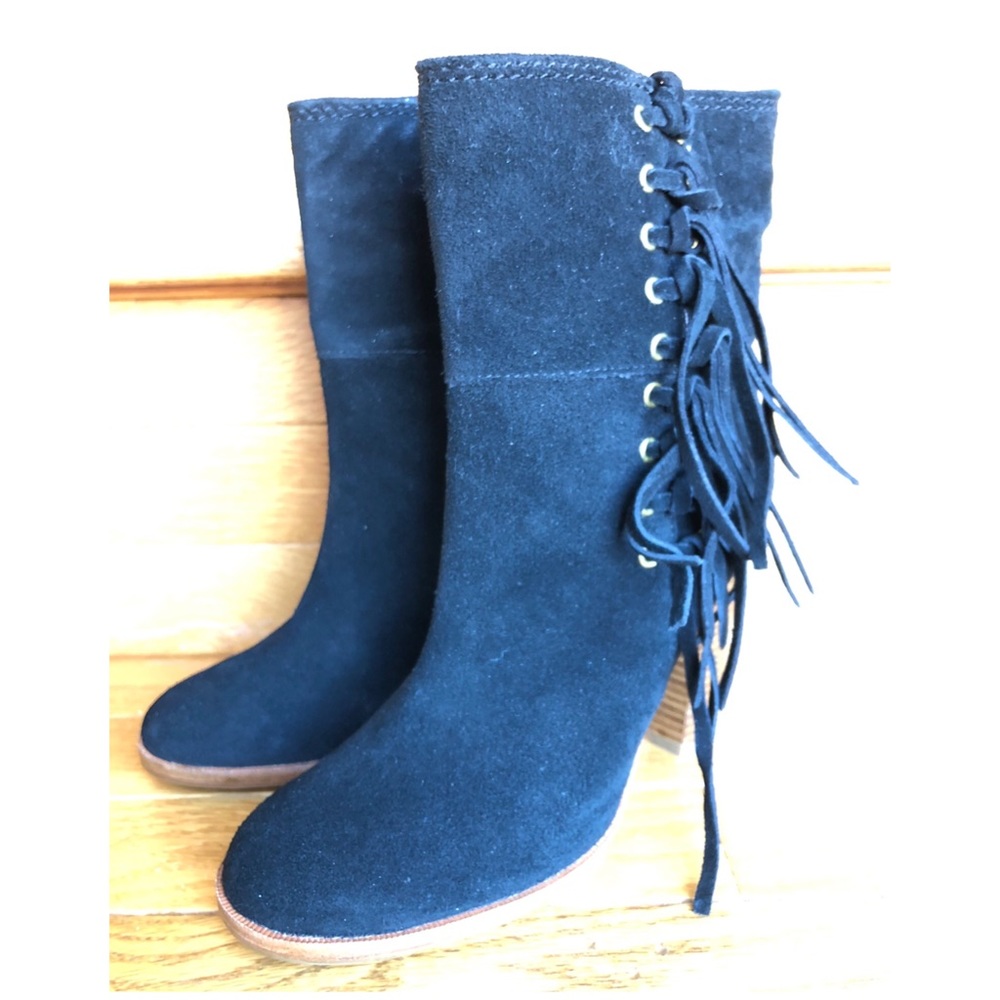 NEW 5 COACH Heel Short Boots Booties Suede - Picture 2 of 8